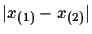 $\vert x_{(1)}-x_{(2)}\vert$