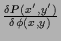 $\frac{\delta P (x^\prime,y^\prime)}{\delta \phi (x,y)}$