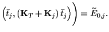 $\displaystyle \Big(\bar t_j,({\bf K}_T+{\bf K}_j) \,\bar t_j\Big)
\Bigg) = \widetilde E_{0,j}.$