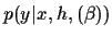 $p(y\vert x,h,(\beta ))$