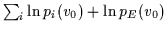 $\sum_i\ln p_i(v_0)+\ln p_E(v_0)$