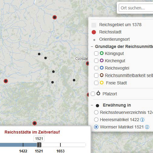 Karte Reichsstaedte