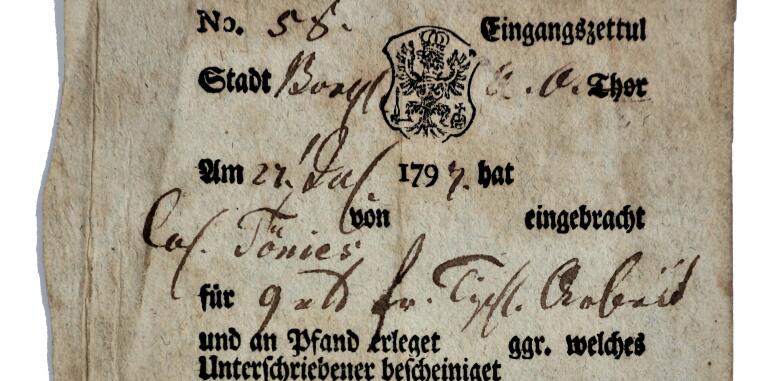 Historical document (receipt), dated 1779.