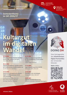 "DOING DH"-Plakat mit den Vorträgen im Wintersemester 2026/27