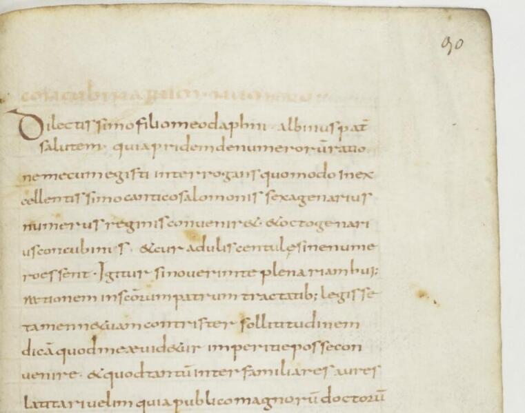 An early manuscript of Alcuin’s Epistolae in Carolingian minuscule, c. 800.
