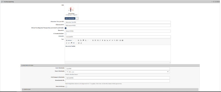 Screenshot Imperia Modul Kurzfassungseintrag