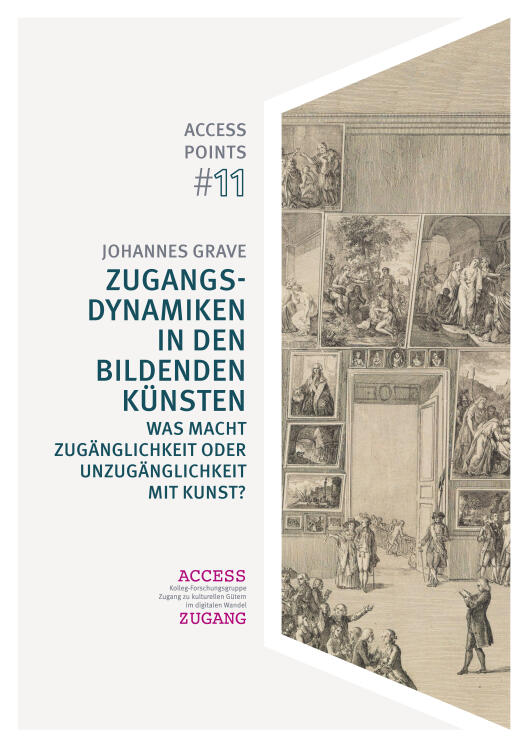 Cover of the volume „Zugangsdynamiken in den bildenden Künsten. Was macht Zugänglichkeit oder Unzugänglichkeit mit Kunst?“