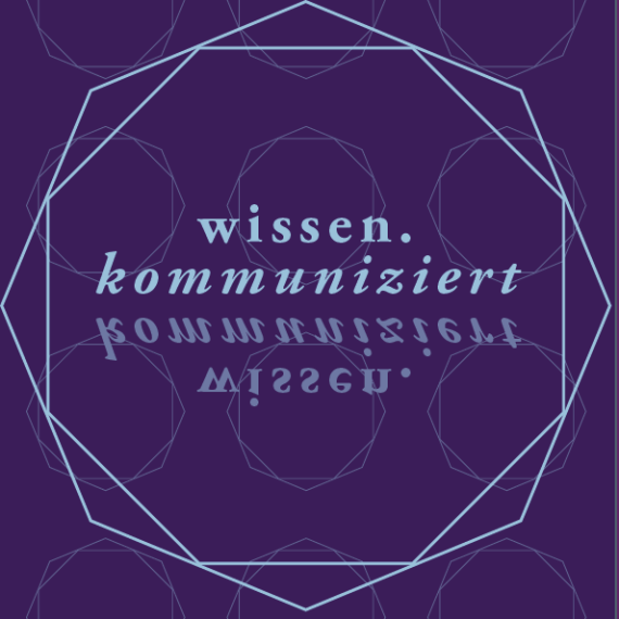 Wissen.kommuniziert Logo Einladungskarte Violett