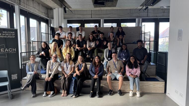 Group photo of BIP participants and teachers at REACH – Euregio Start-up Center 
