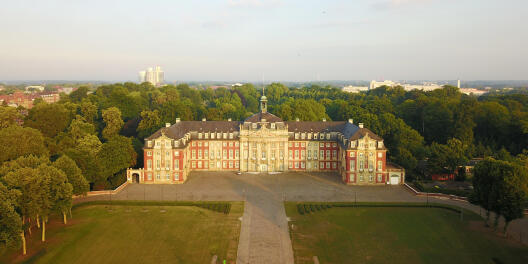 Bird's eye view of the front of the castle