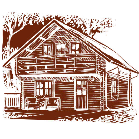 Drawing Swedish wooden house