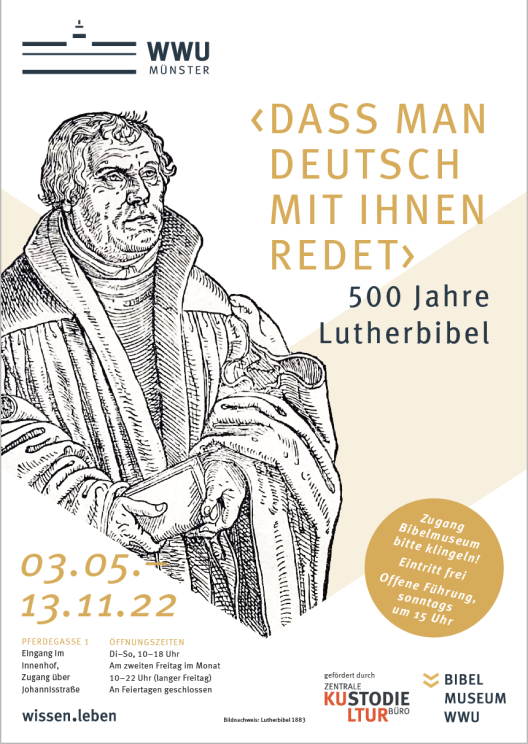 Ausstellungsplakat "dass man deutsch mit ihnen redet" 500 Jahre Lutherbibel