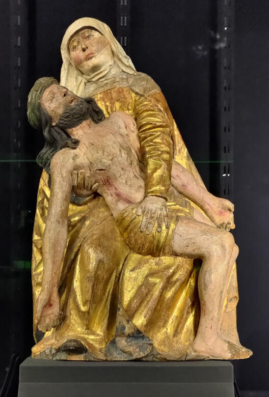 Teilweise vergoldete Pietà aus dem 16. Jahrhundert