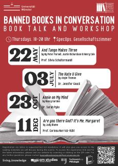 Poster zur Reihe "Banned books in conversation"