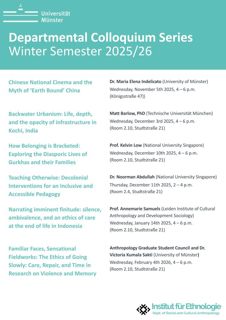 lecture overview departmental colloquium