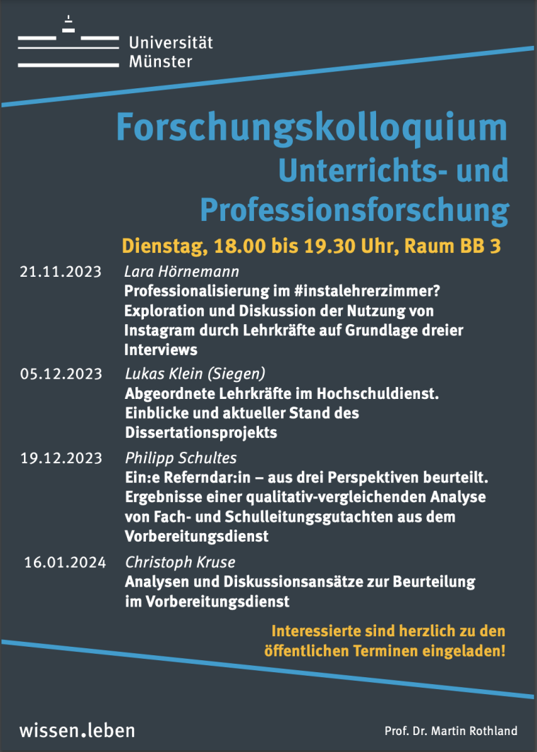 Poster: Forschungskolloquium 23/24 Allgemeine Didaktik und Unterrichtsforschung