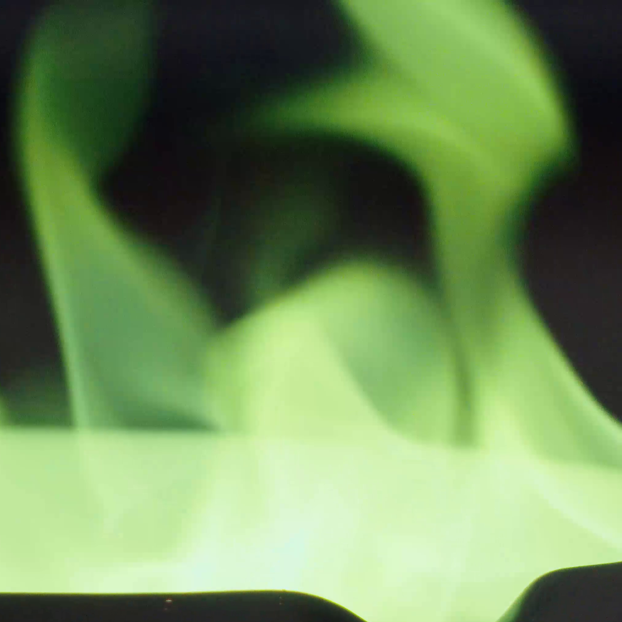 Grüne Flammen bei der Verbrennung eines Borsäureesters