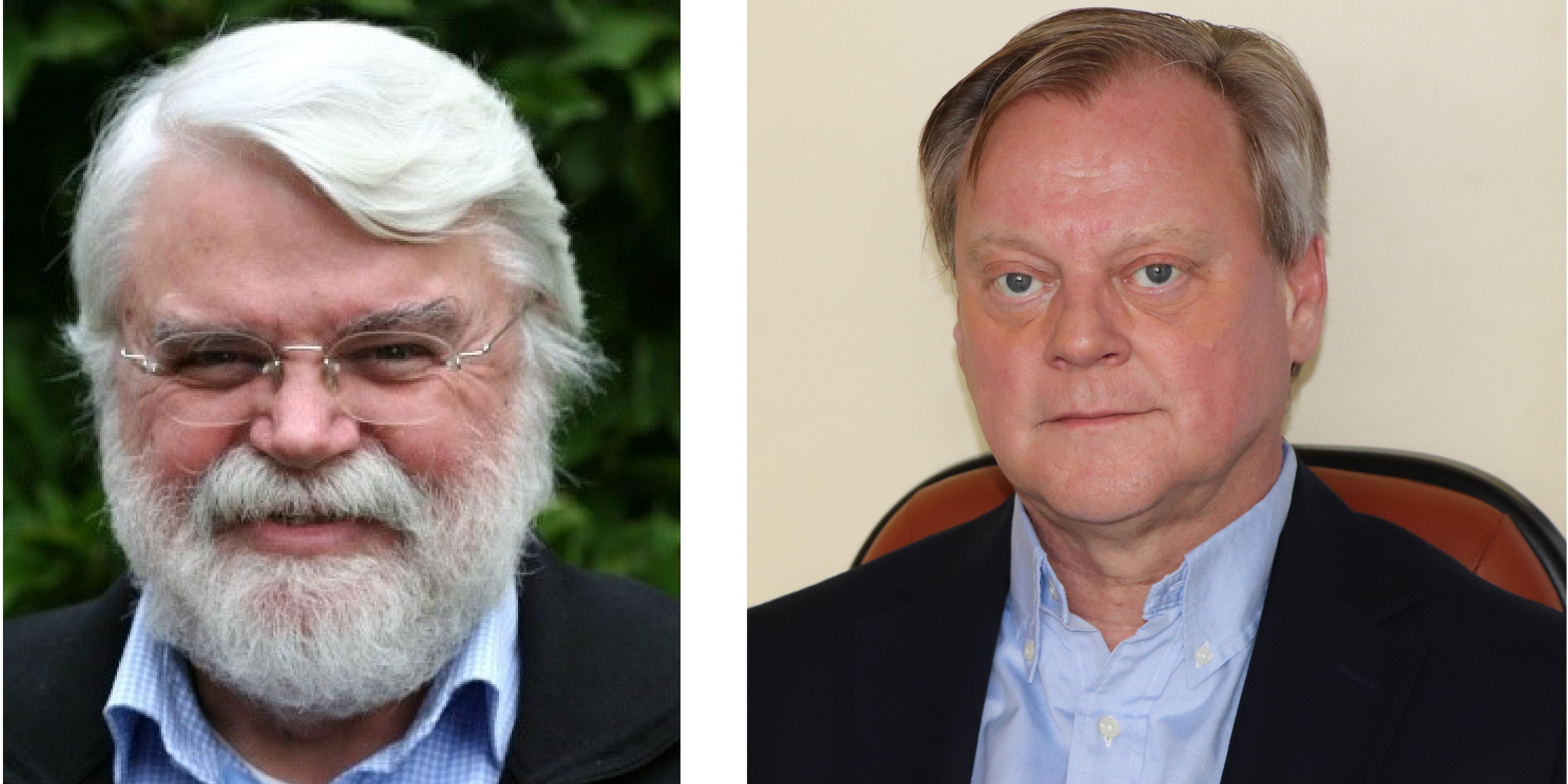 Prof. Dr. G. Erker (li.) und Prof. Dr. Ekkehardt Hahn (re.)