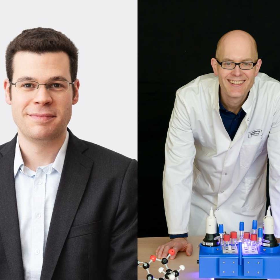 Poträtbild von Prof. Dr. Frank Glorius und Prof. Dr. Wolfgang Zeier