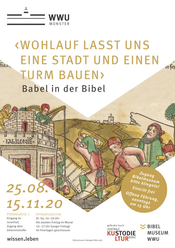 Plakat zur Ausstellung Babel in der Bibel im Bibelmuseum Münster