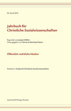 Jahrbuch für Christliche Sozialwissenschaften