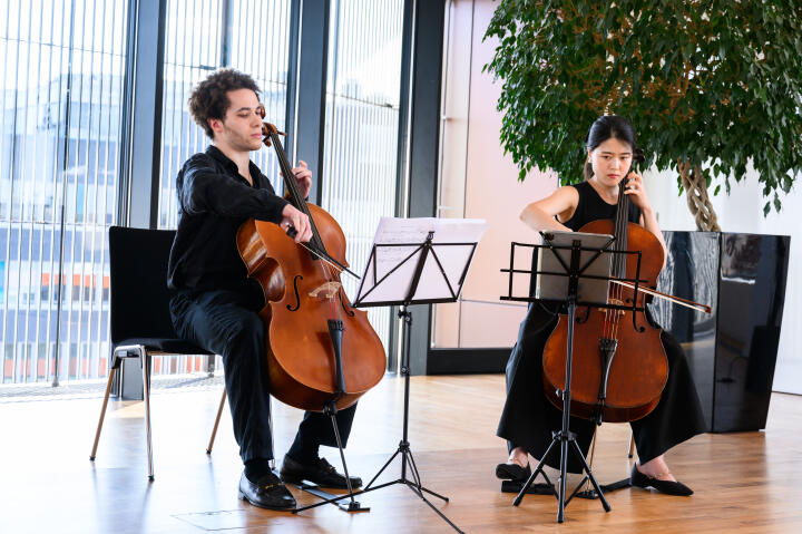 Musikalischer Rahmen gestaltet von Yoon Han und Nicklas Erpenbach, Studierende der Musikhochschule Münster
