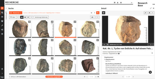 Screenshot from the ResearchBase database