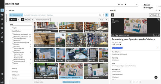 Screenshot from the AssetManager database