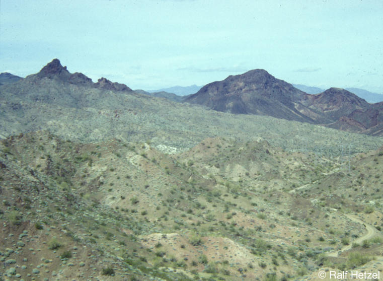 Large-scale view of detachment fault, Whipple Mountains, USA