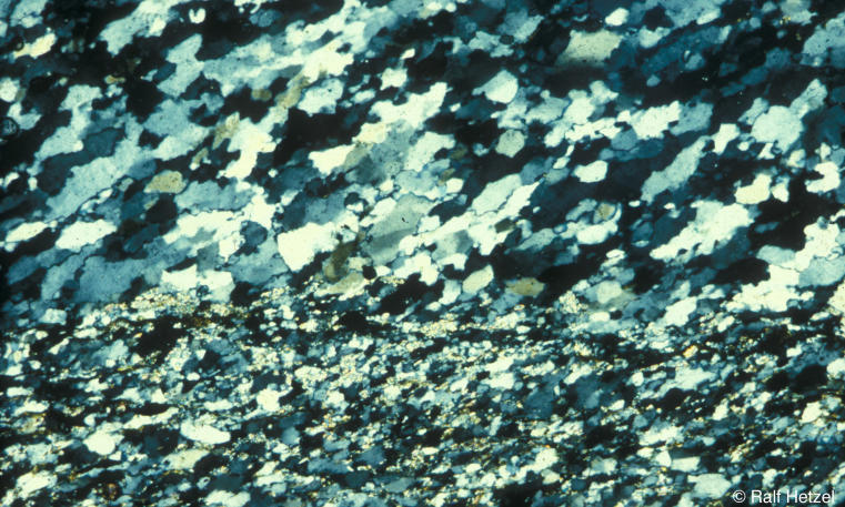 Oblique grain shape fabric in quartzite