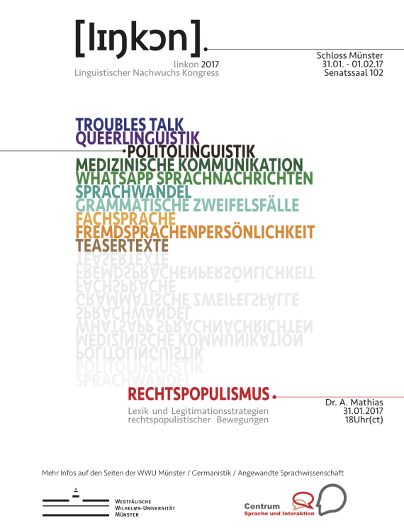 Poster des Linguistischen Nachwuchs-Kongresses 1 im Jahr 2017
