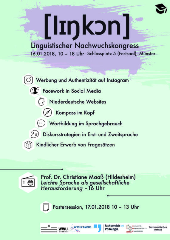 Poster des Linguistischen Nachwuchs-Kongresses 3 im Jahr 2018