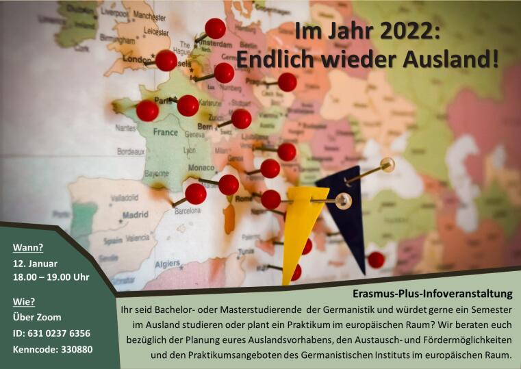 Plakat zur Erasmus-Plus-Infoveranstaltung vom 12.01.2021