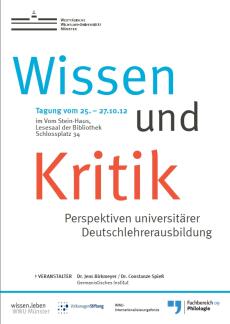 Plakat zur Wissen und Kritik