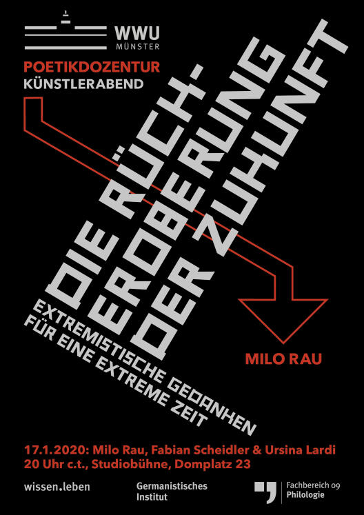 Poster der Poetikdozentur 2019 in schwarz-grau