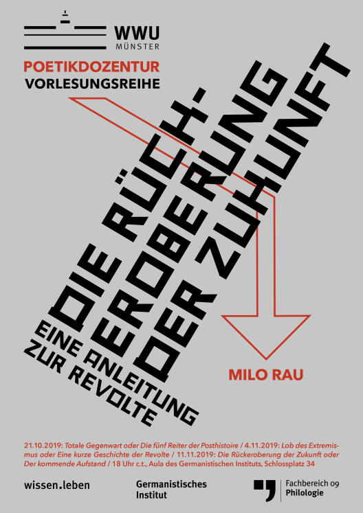 Poster der Poetikdozentur 2019 in grau-schwarz