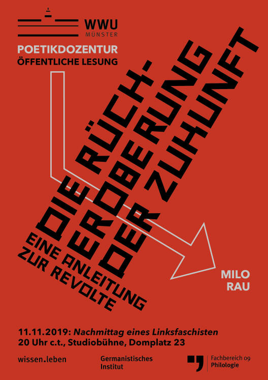 Poster der Poetikdozentur 2019 in rot-schwarz