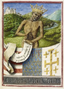 Barthélemy d’Eyck, Detail of a full-page miniature of a Memento Mori (London, BL, Egerton 1070, fol. 53)