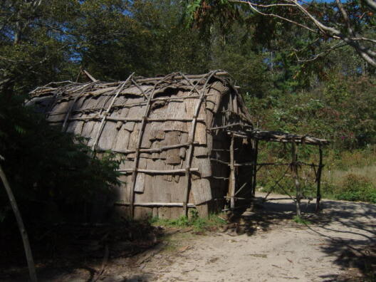 Indianergeschichte: Wampanoag-Hause Plimoth Plantation