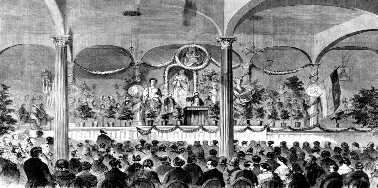 Deutschamerikanische Schiller-Feier New York 10.11.1859; Frank Leslie's Illustrated Newspaper, 26.11.1859