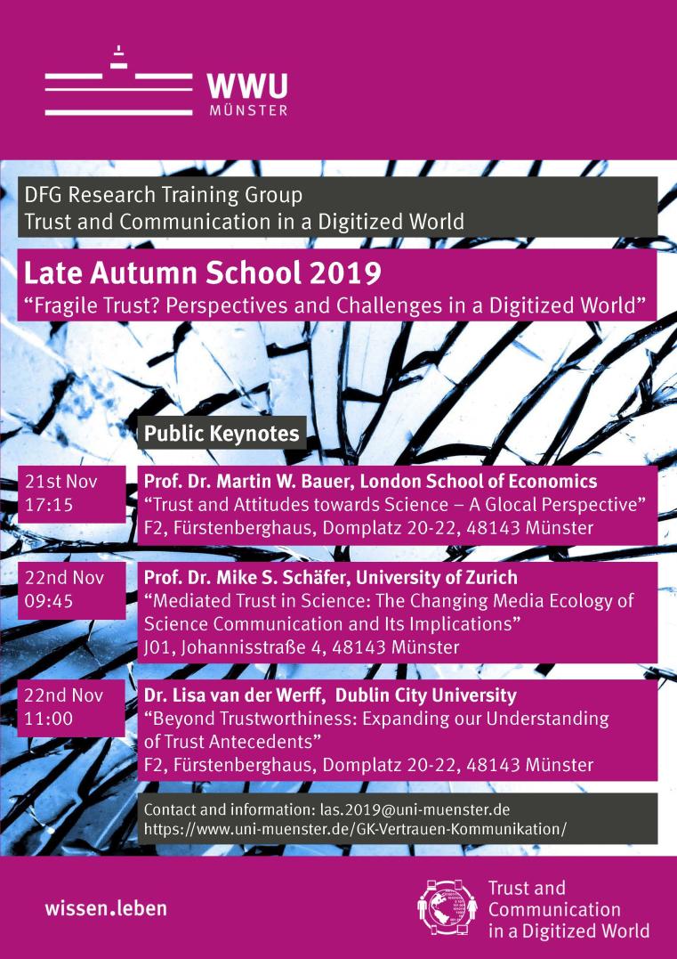 Poster der Late Autumn School 2019