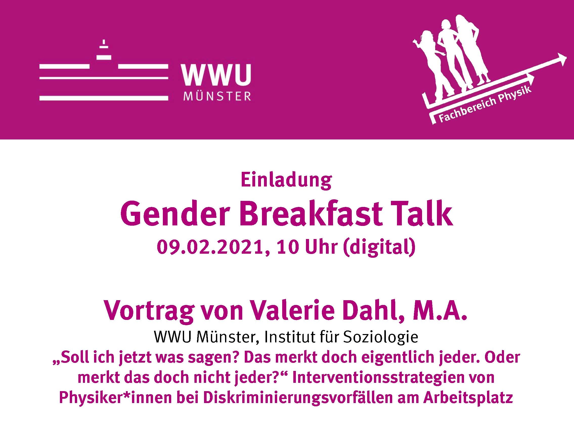 Bild Einladung Gender Breakfast Talk