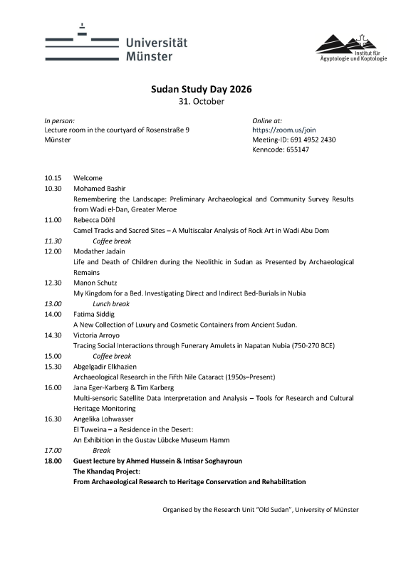 Programm des Sudan Study Day 2026