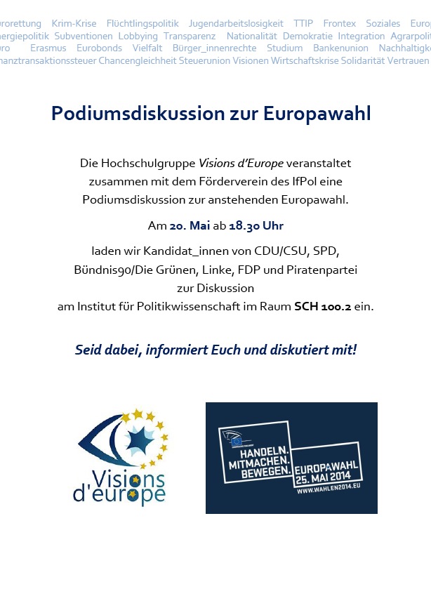 Plakat Podiumsdiskussion Europawahl