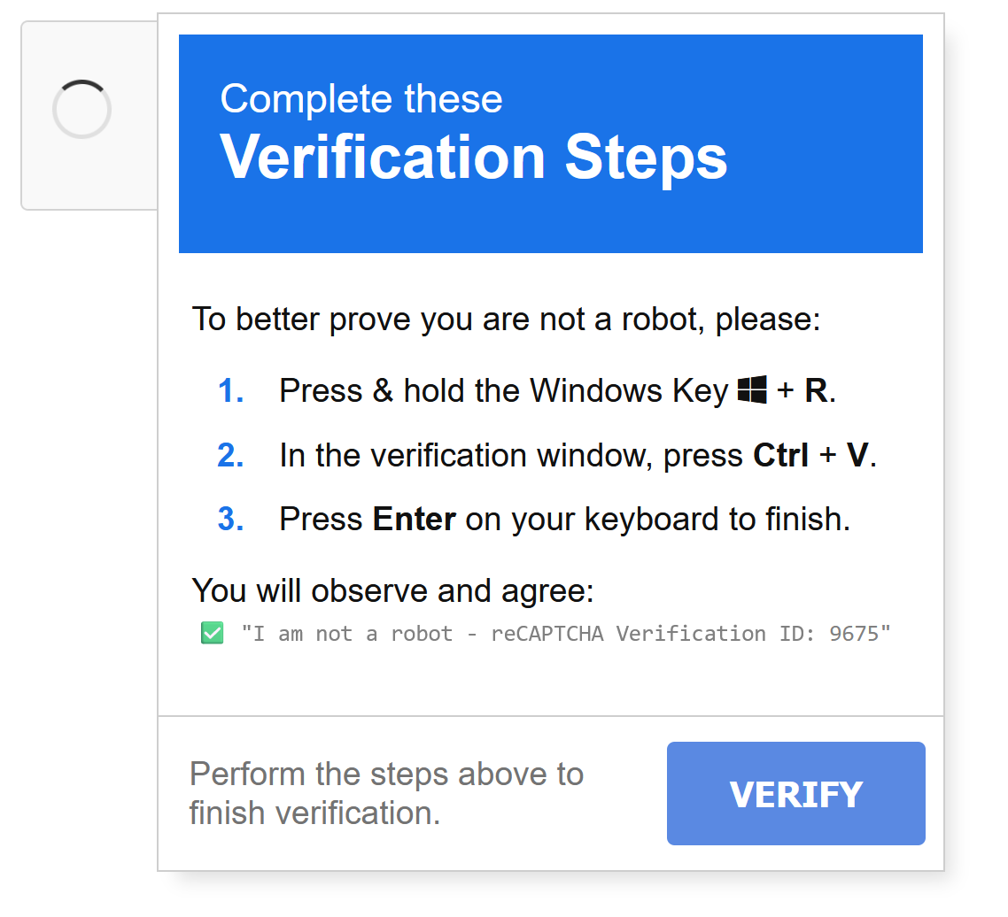 Fake Captcha / ClickFix Beispiel