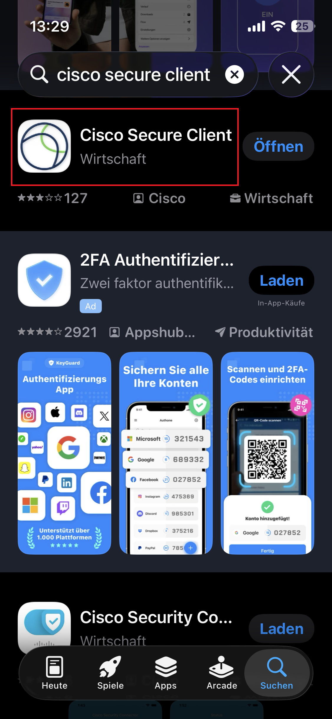1. Herunterladen der Cisco Secure Client App