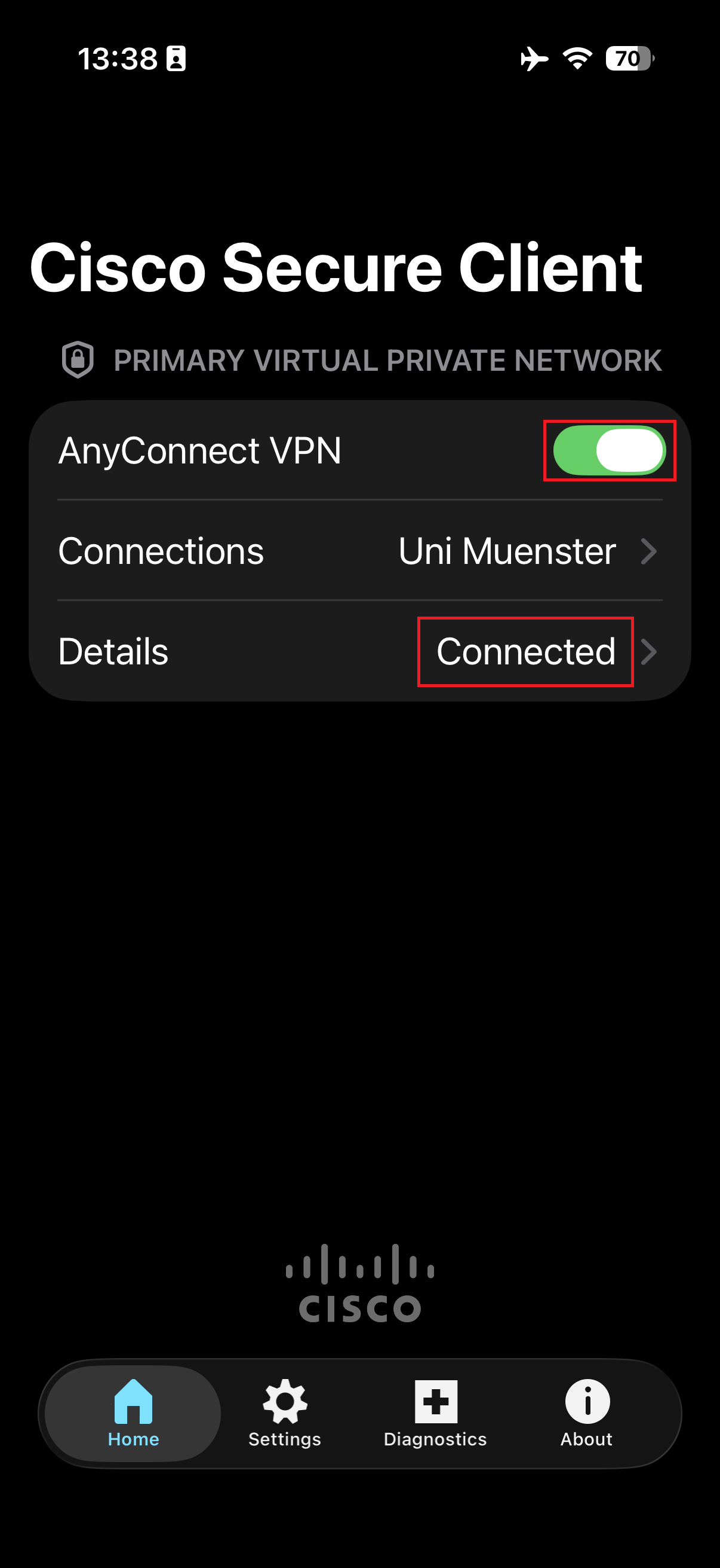 3. VPN-Verbindung erfolgreich hergestellt