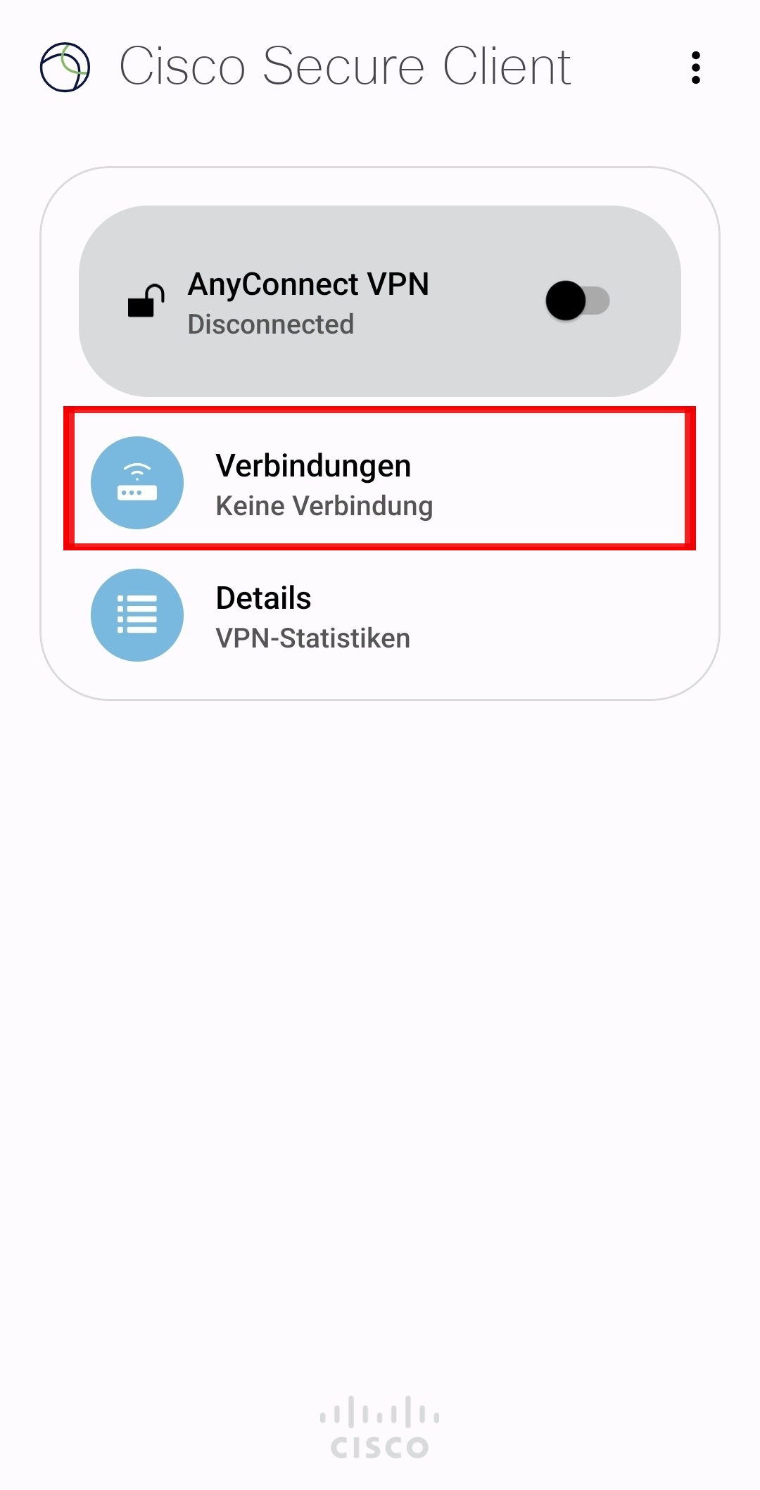 7. Hinzufügen der VPN-Verbindung