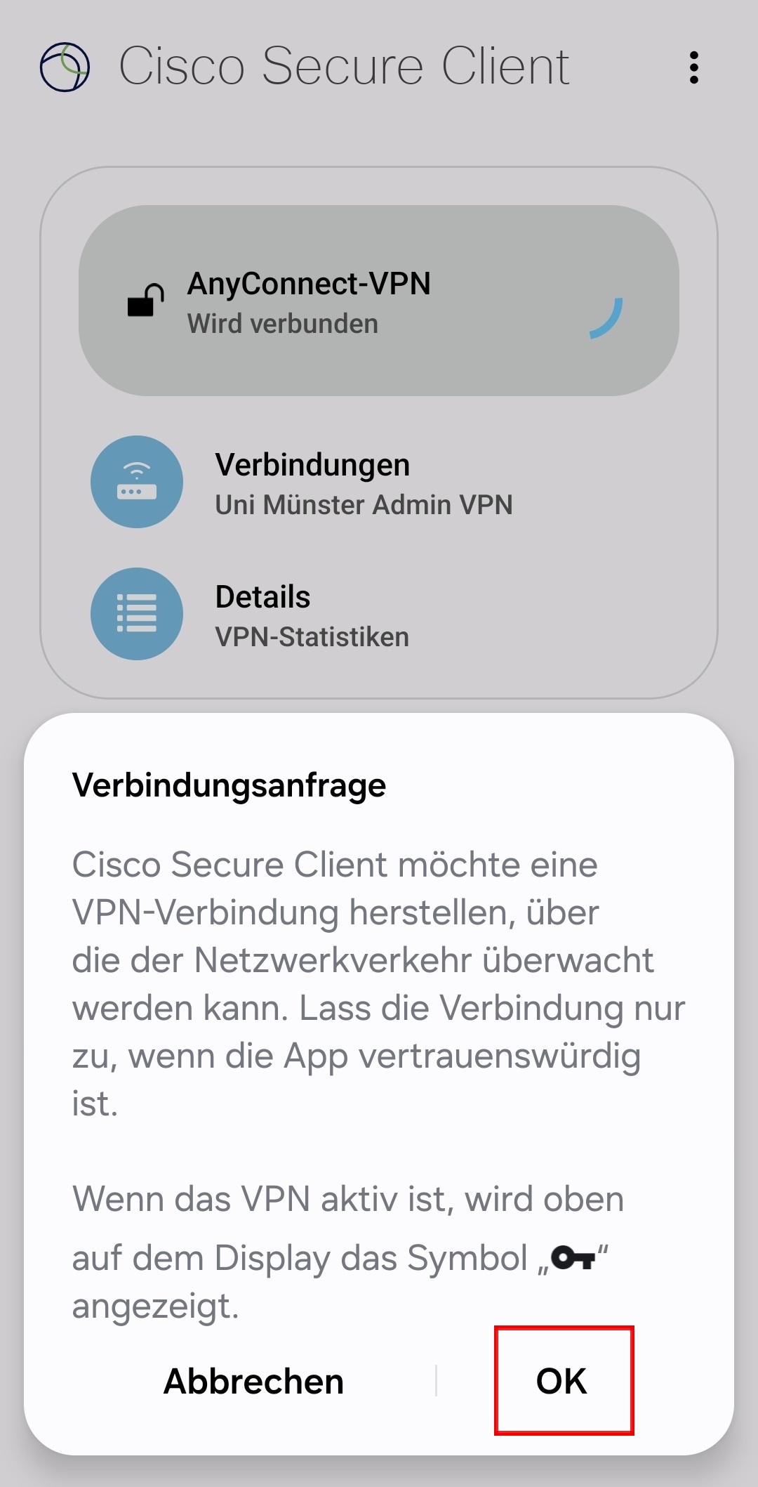 3. Der App vertrauen