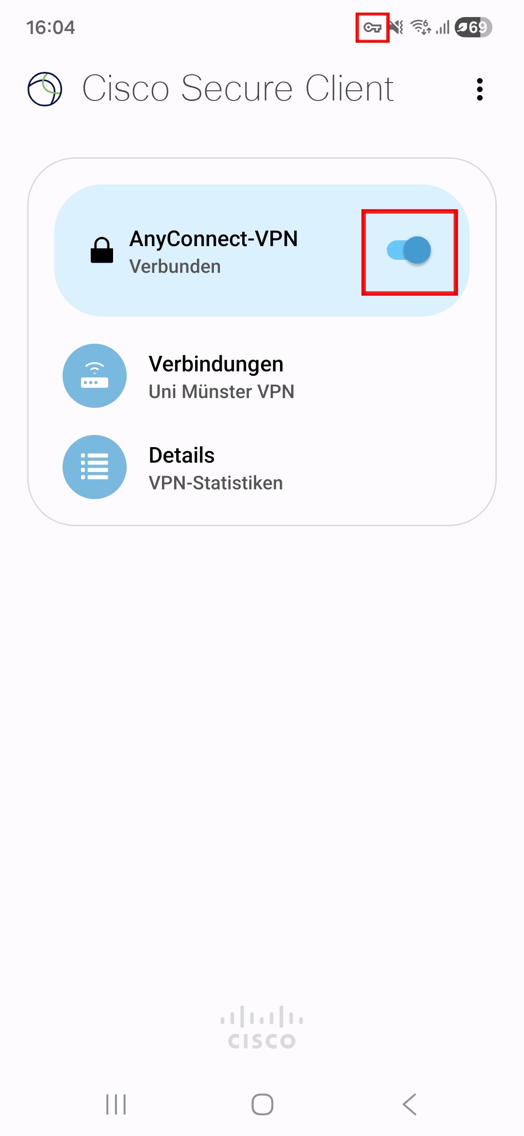 4. Verbindung ist hergestellt, Verbindung beenden